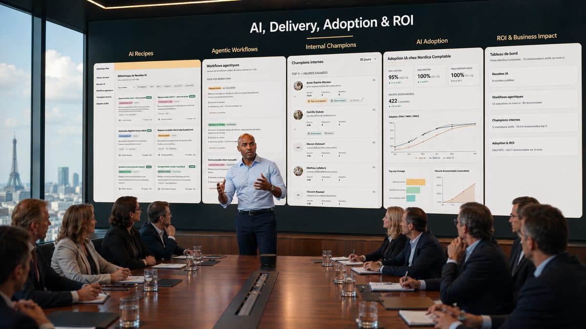 NovaROI — pilote interne adoption IA, 12 collaborateurs, 362 heures économisées